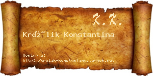 Králik Konstantina névjegykártya
